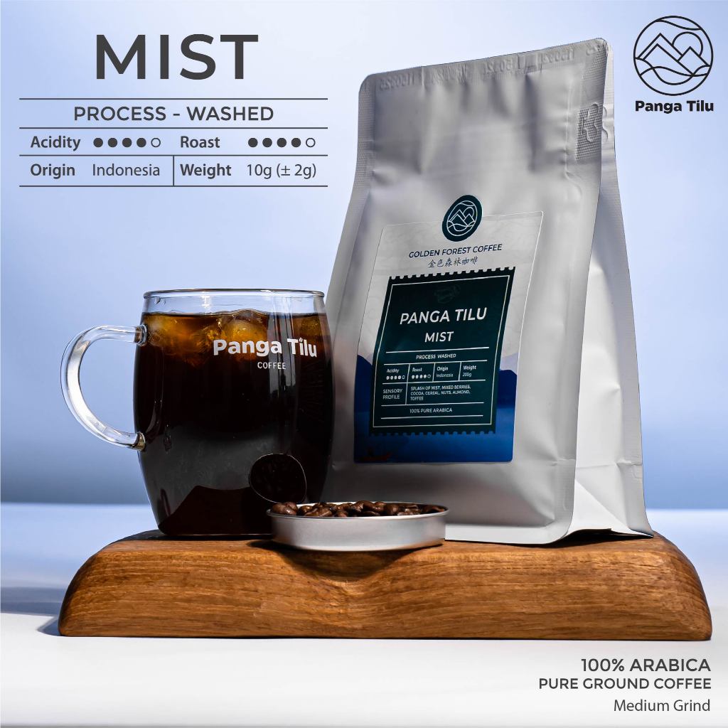 

Kopi Panga Tilu MIST (Washed Process) Roasted Coffee Beans | Biji Kopi Premium 200 gr | Kopi Biji Arabica Pangalengan