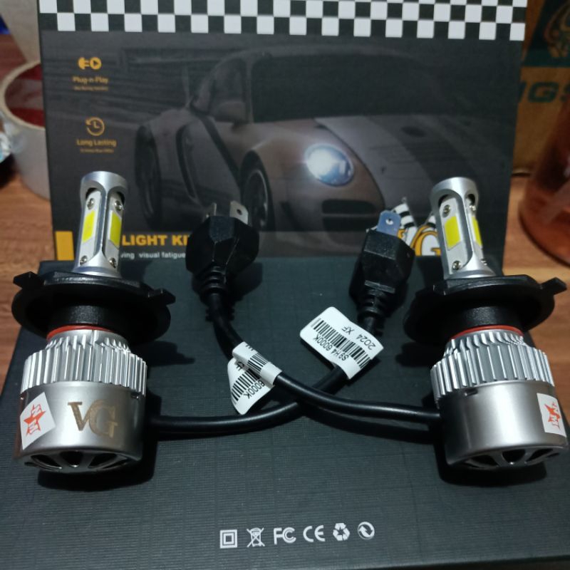Lampu Utama Led S9 H4 H11 HB4 HB3 6000k Headlamp VG Putih