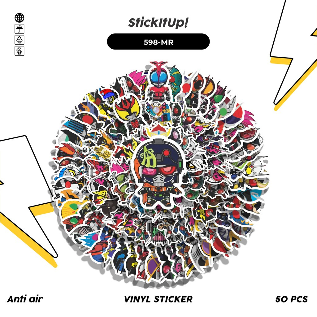 

COD 100 Pcs Stiker Masked Rider Lucu Anti Air Untuk Dekorasi Notebook Sepeda Skateboard Handphone DIY