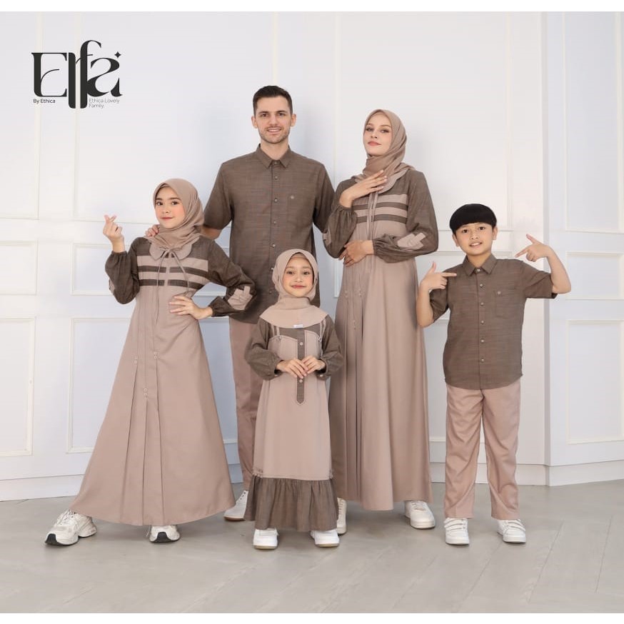 Sarimbit Ethica Elfa 309 Choco Moisse, Kahfi 344, Ayumi 532, Kahfi Kids 244, Ayumi Kids 38