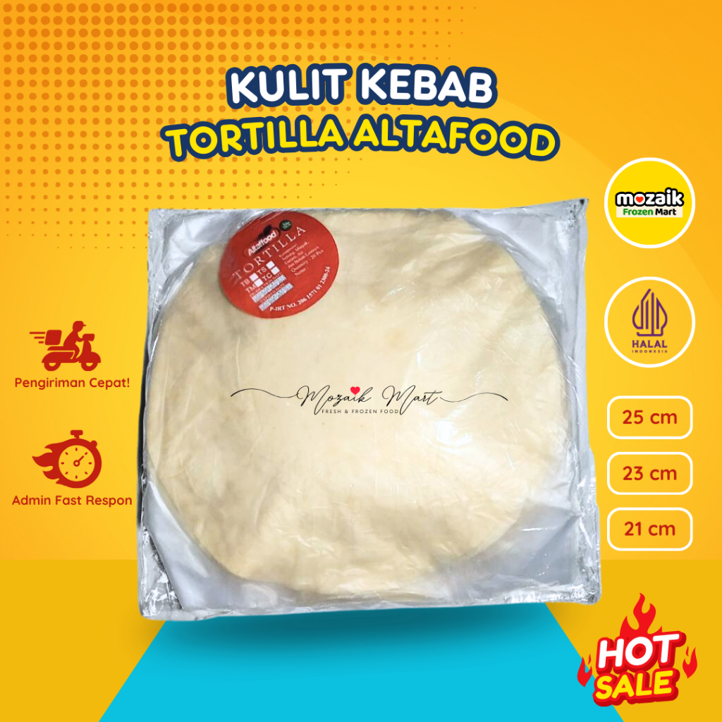 

Kulit Kebab Tortilla Altaffood - Altafood Tortila Kebab Besar 25 cm, 23 cm & Mini 21 cm
