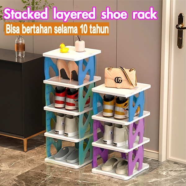 Rak Sepatu Susun Rak Sepatu Bertingkat Rak Sandal Plastik 2 sd 8 Lapis Rak Celah Rak Sepatu