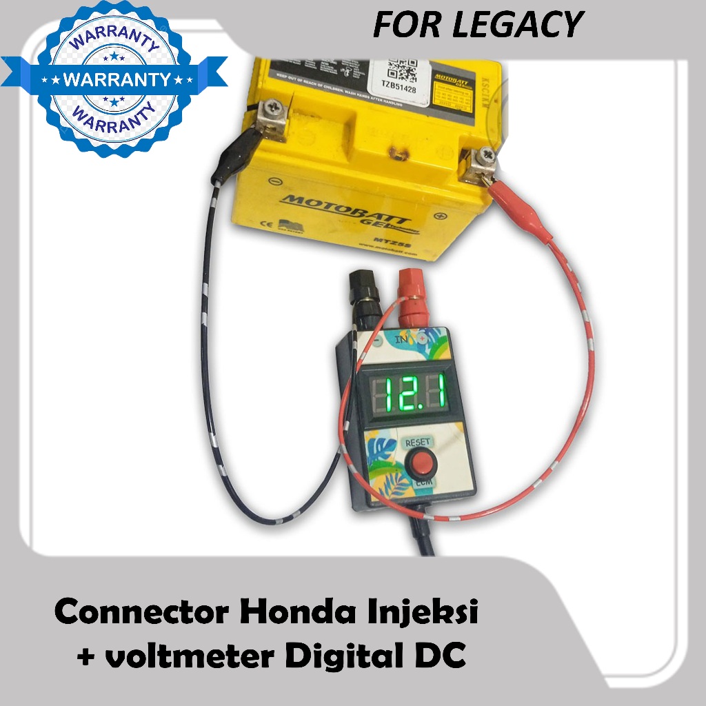 DLC short Connector Honda Injeksi + voltmeter Digital DC