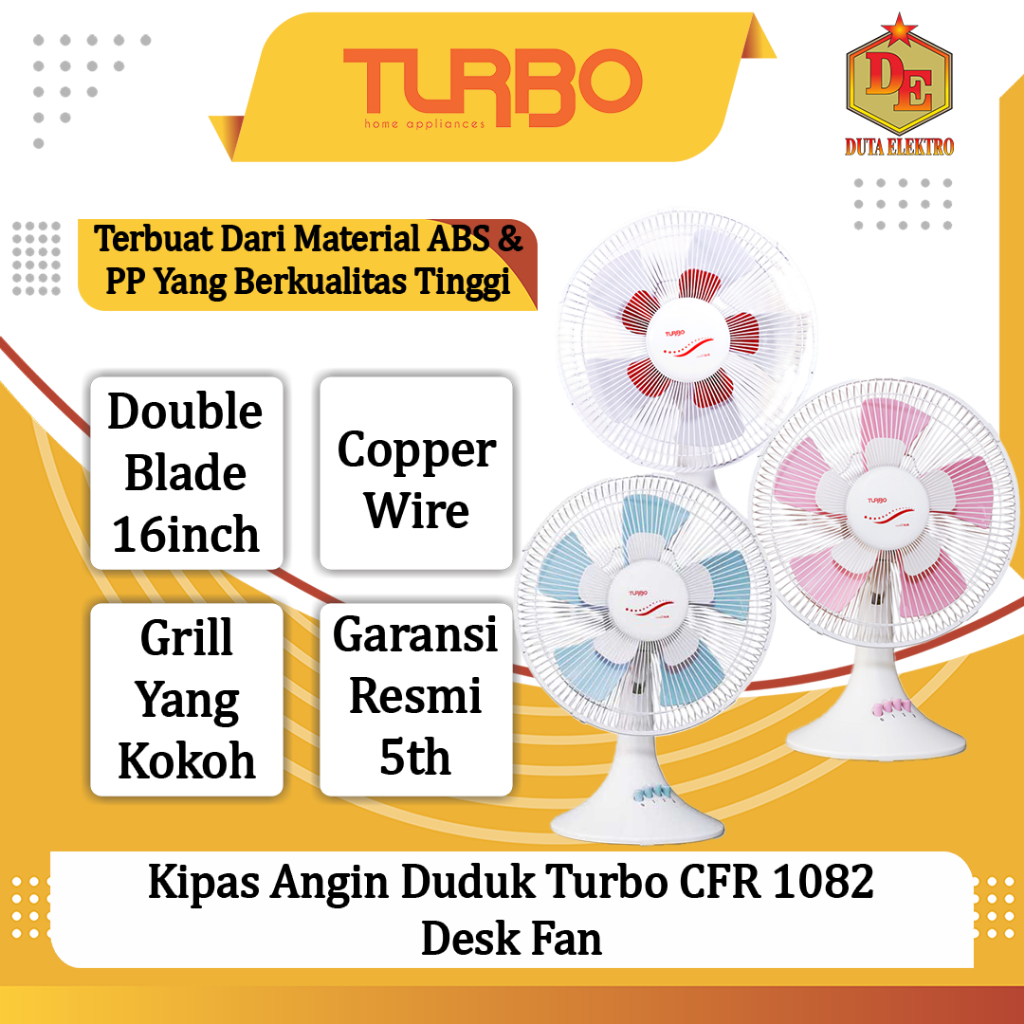 Kipas Angin Duduk Turbo CFR 1082 Desk Fan