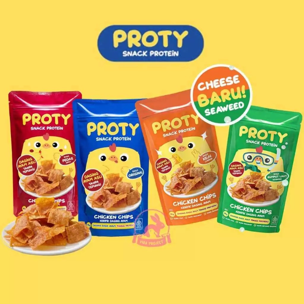 

PROTY Chicken Chips - Keripik Daging Ayam Krispi - Snack Cemilan Protein Sehat - 18 gr