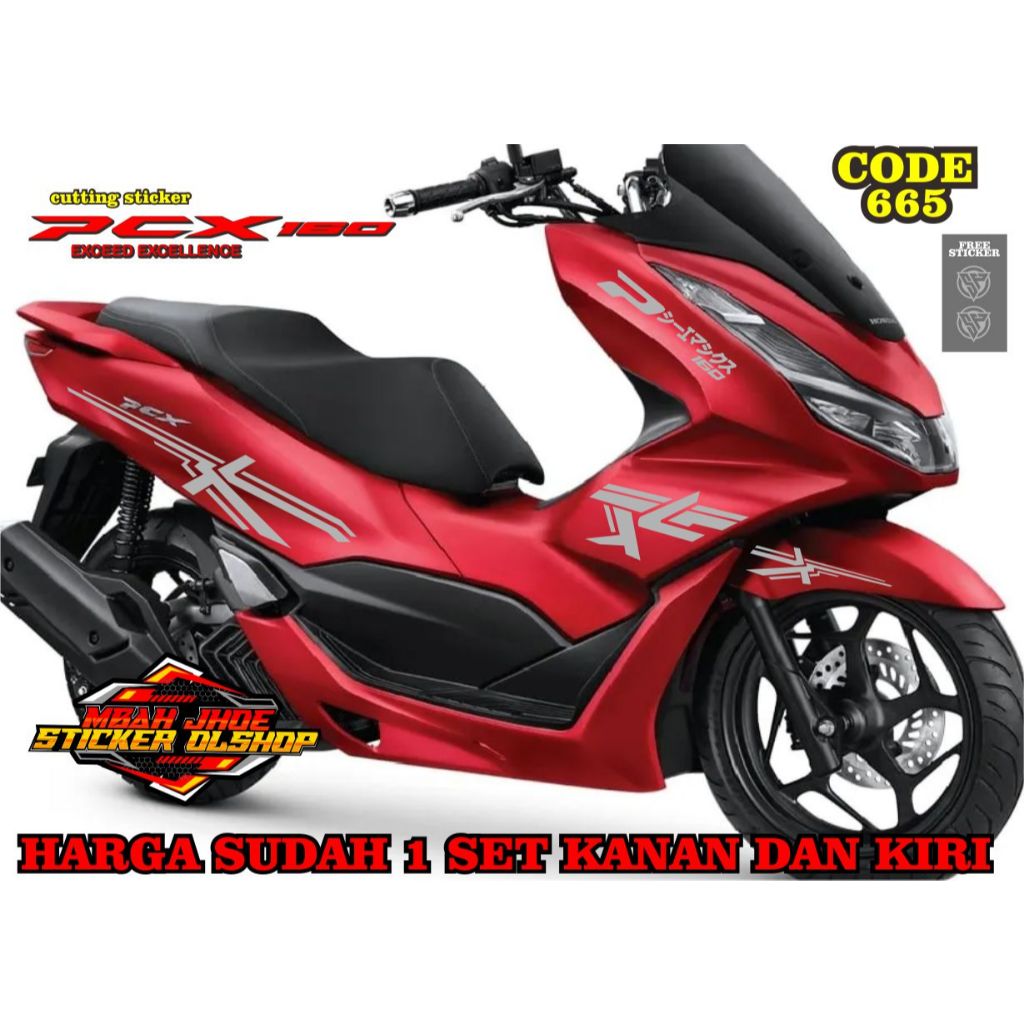 [Original] Cutting Sticker Striping Honda PCX 160 MERAH CD-665