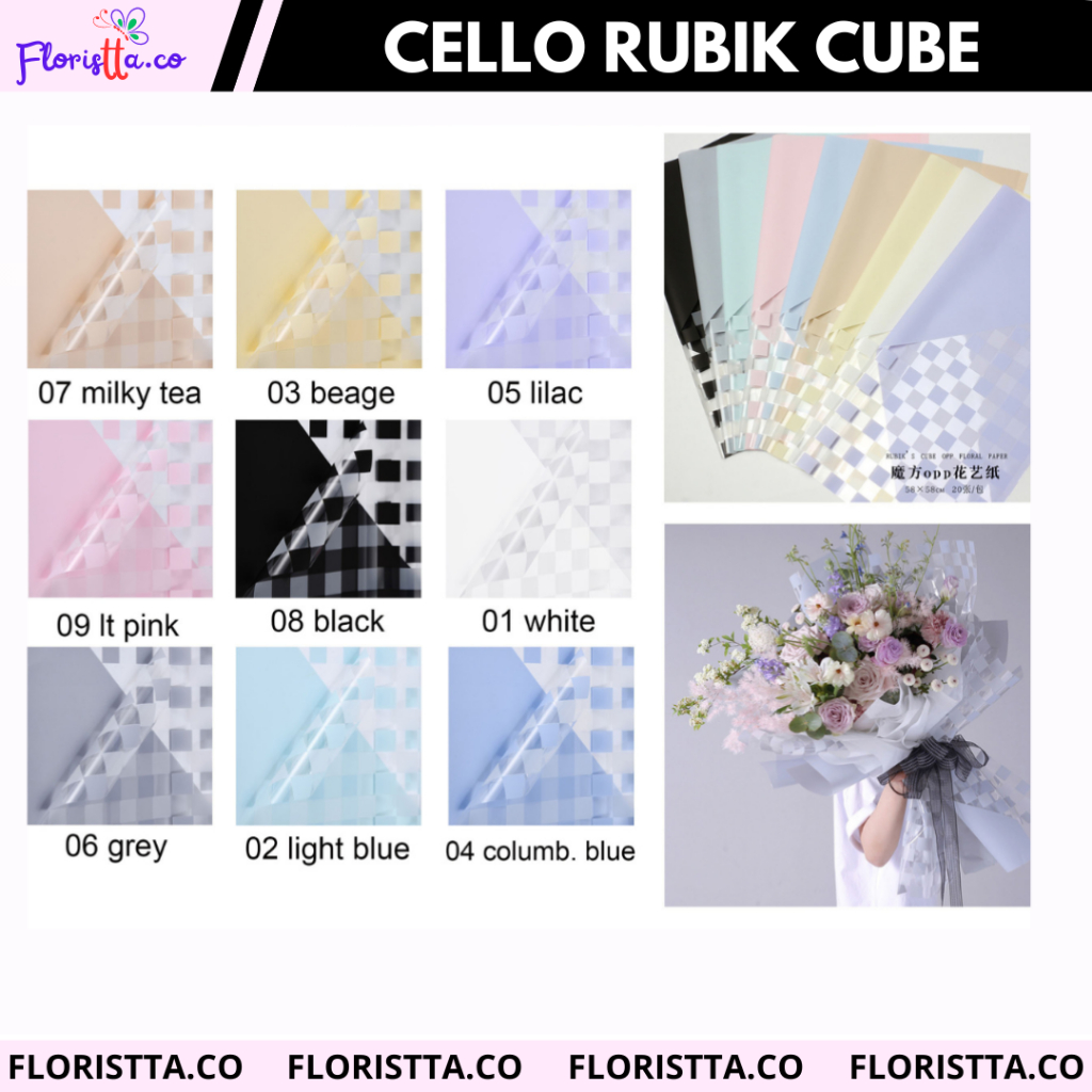 

(Lembaran) Kertas Buket Rubik's Cube Cellophane