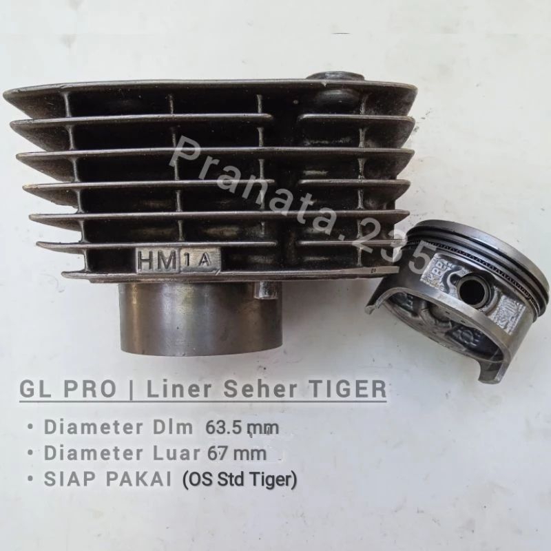 ORIGINAL Blok Boring Seher Honda GL PRO Up Liner TIGER Std Siap Pakai Kode 144 cm JAPAN Buring Pisto