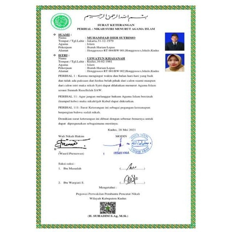 

surat n!kah siri