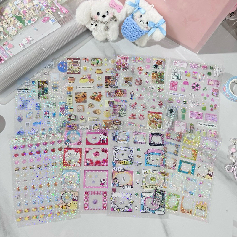 

sticker japan vibes frame pet transparant set 8lembar deco stiker dekorasi journal readystock B3326