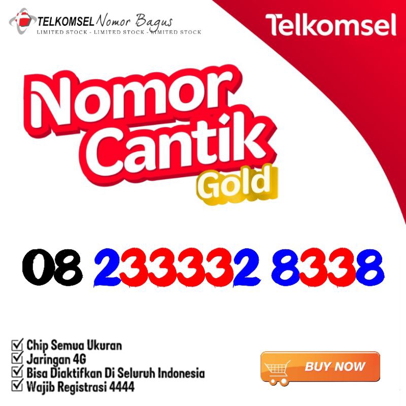 NOMOR CANTIK TELKOMSEL Nomor Cantik Simpati Kartu Perdana 4g 5g nomor cantik 3332 8338 233332