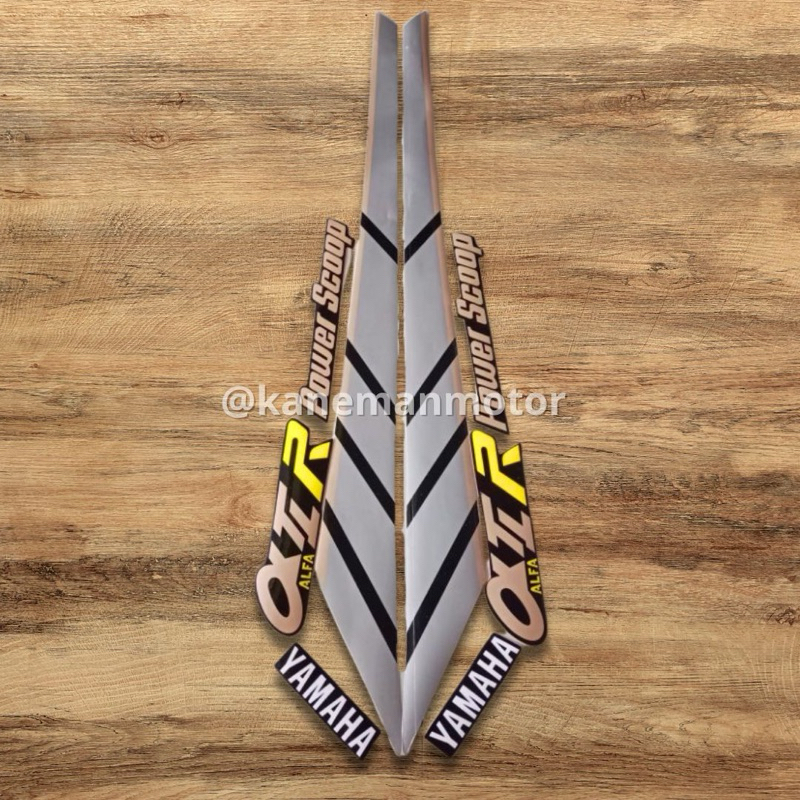 Striping Sticker Yamaha Alfa 1990 1991 silver Garis stiker lis bodi motor yamaha alfa 90 alfa 91 Sta