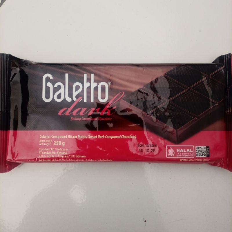 

Cokelat Compound Hitam Manis Galetto 250 gram