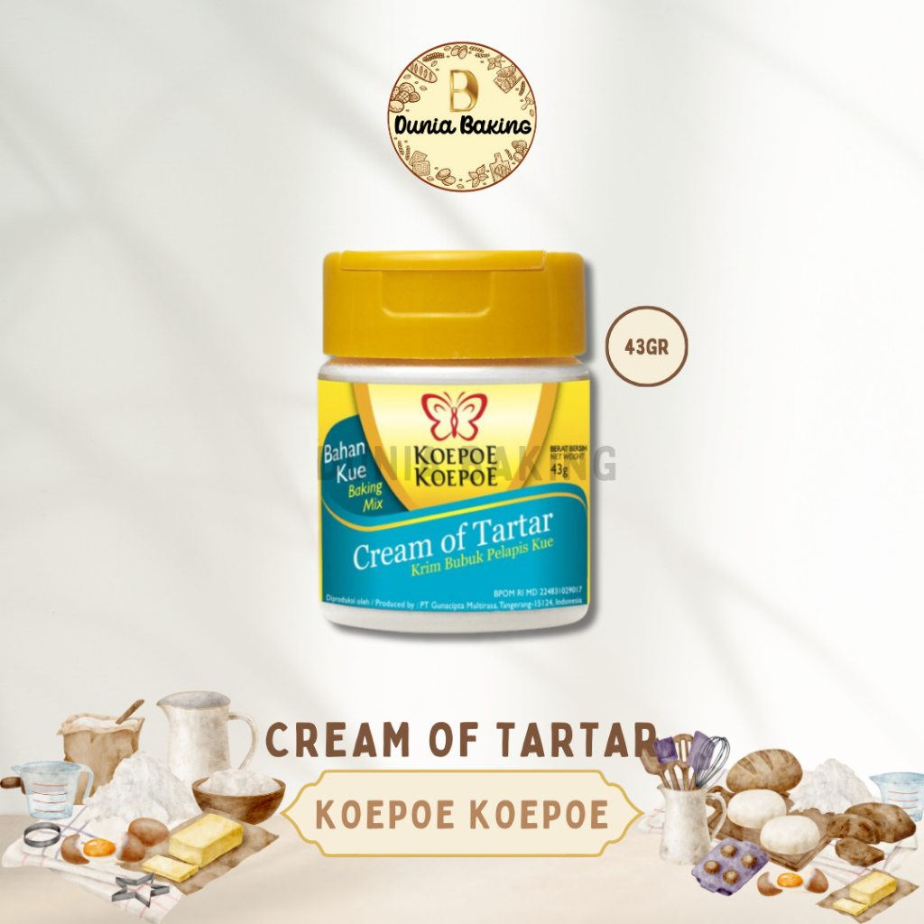 

Kupu Kupu Cream Of Tartar 43 Gram / Penstabil Putih Telur / Koepoe Koepoe