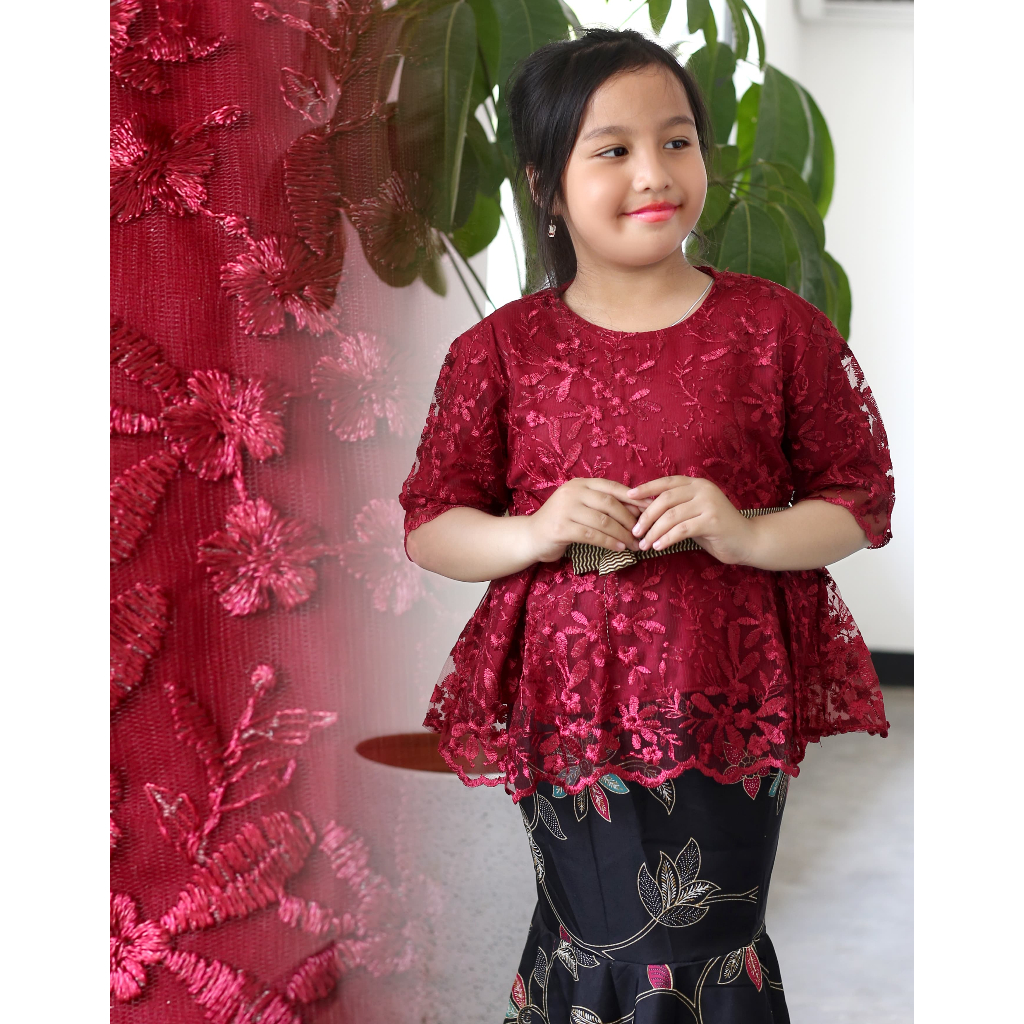 SETELAN KEBAYA ANAK PEREMPUAN - Kebaya Brukat Anak Rok Panjang/Kebaya AnakTanggung