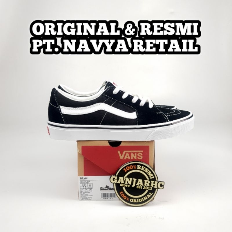 Sepatu Sneakers Vans Sk8 Low Black White Original Resmi PT Navya