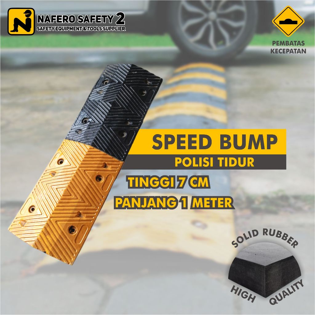 Speed Bump Rubber Polisi Tidur Karet 1 Meter TINGGI 7CM