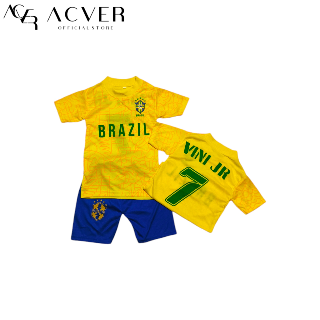 Setelan Baju Anak Club Brazil / Setelan Baju Anak Bola / Kaos Bola Anak / Jersey Bola Anak