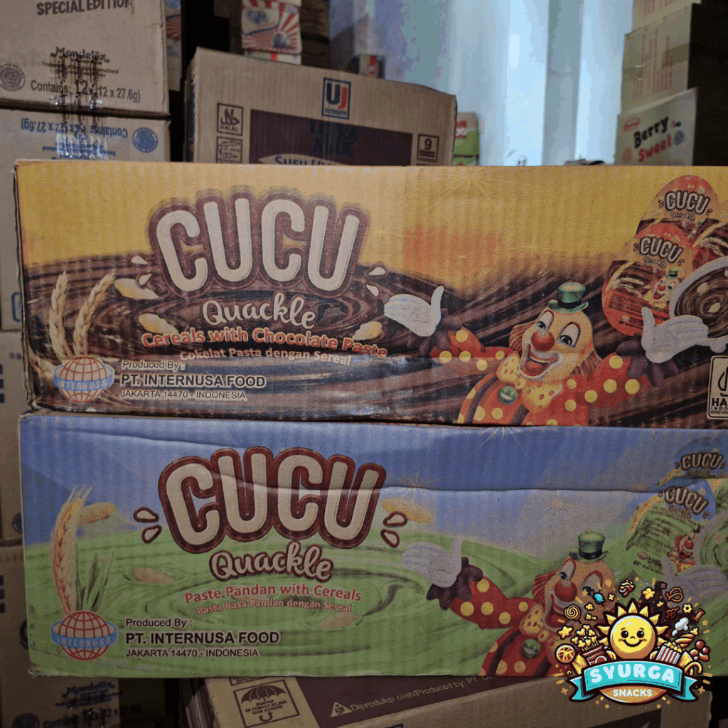 

Cucu Quackle Coklat/Pandan Dus (12x24 @15Gr)