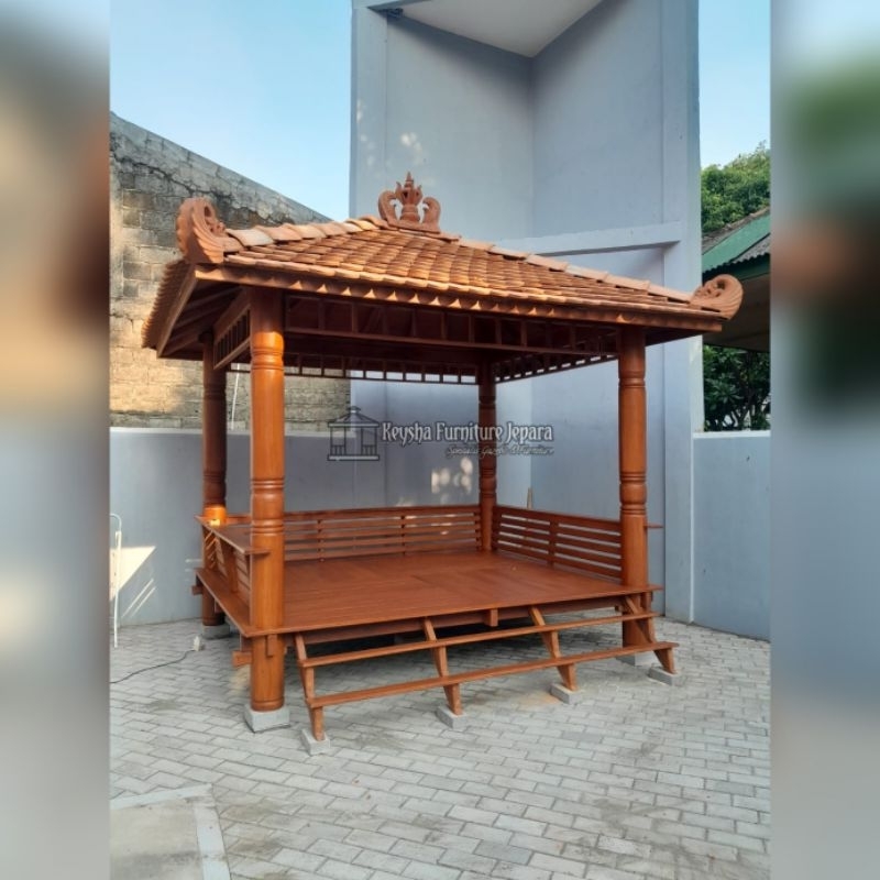 Gazebo Tiang Motif | Gazebo Kayu Kelapa | Jual Gasebo