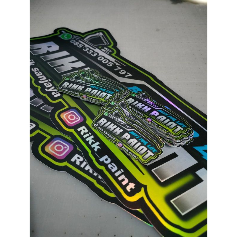 

stiker vynl hologram+ cutting diecut