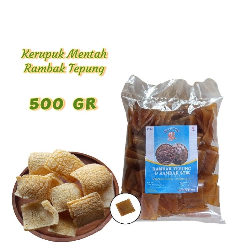 

[1/2kg]Rambak Kotak Krecek Mentah Terasi /Rambak Tapioka Bukan Kulit Sapi