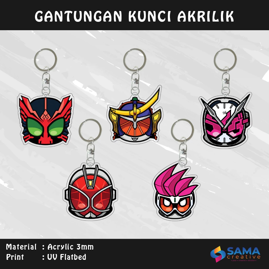 Kamen Rider - Gantungan Kunci Akrilik 3mm - Hiasan Tas Kunci Souvenir Merchandise Kamen Rider