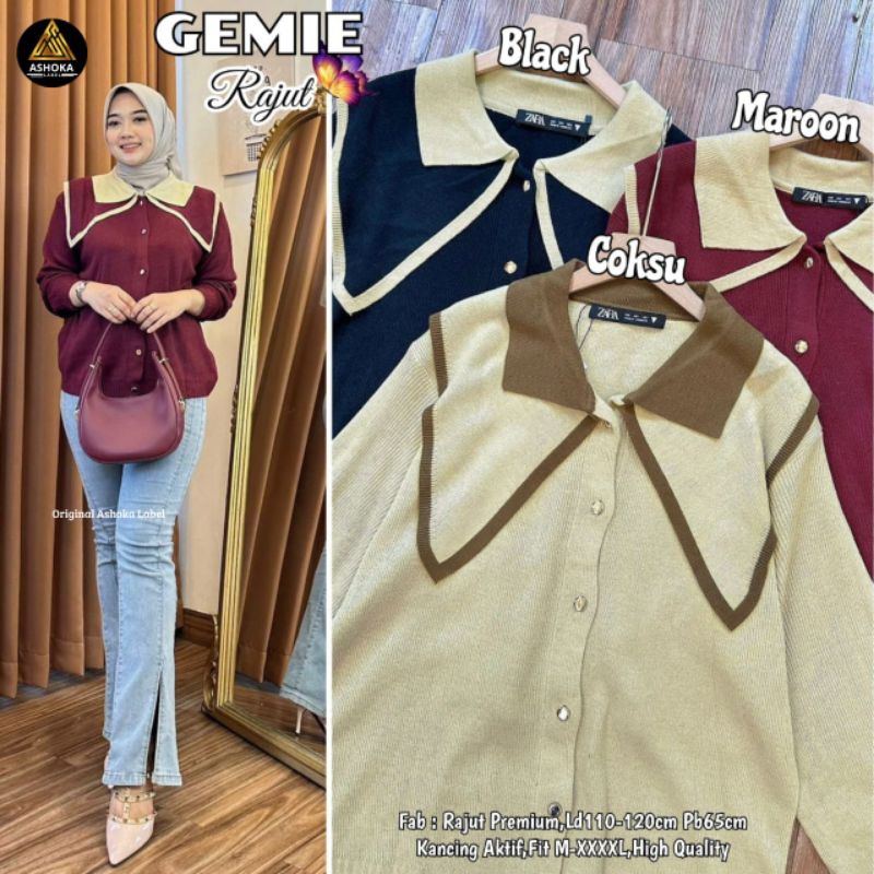 Baju Rajut Blouse Wanita Kekinian Gemie Rajut By Ashoka Label
