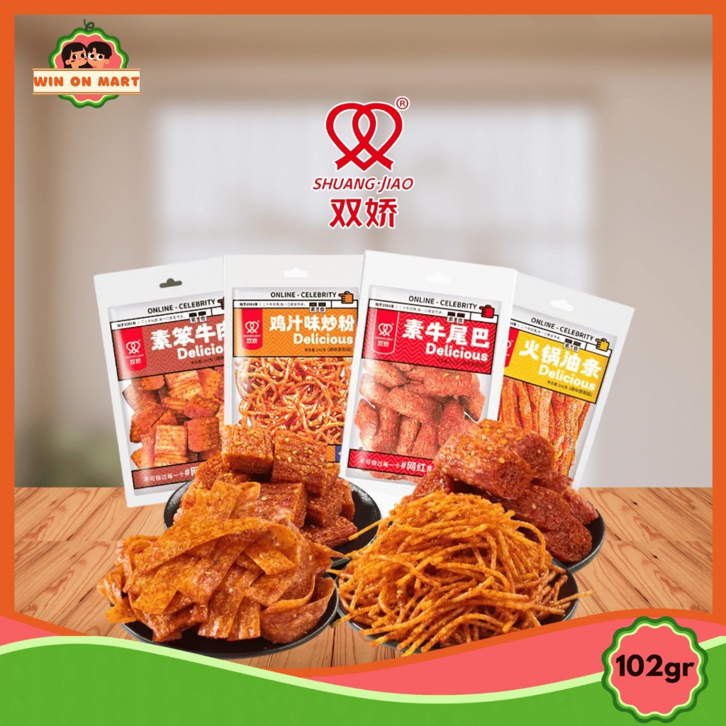 

Shuang Jiao Vegetarian Spicy Latiao 102g | Spicy | Noodle | Strip | Chips | Stick