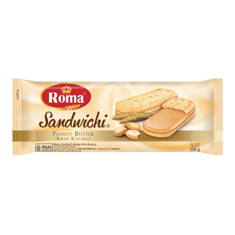 

Roma Biskuit Sandwichi Peanut Butter/ Coklat 206gr