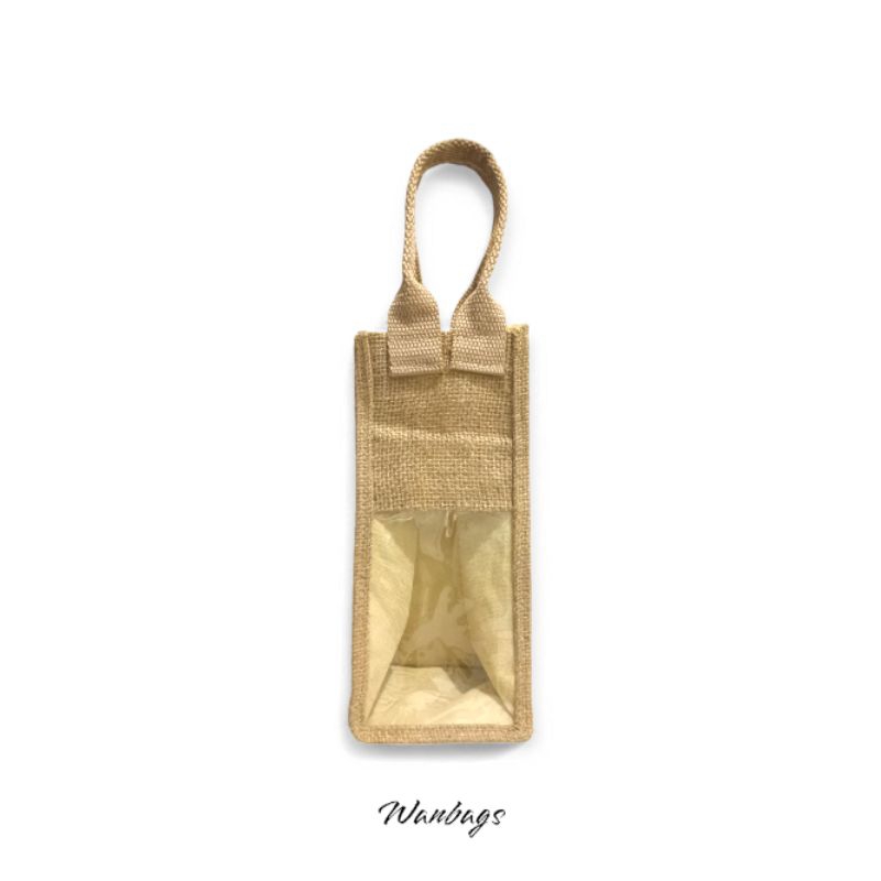 Tas Botol Tumblr Bahan Goni 1 & 2 Liter - Jute Bottle Bag