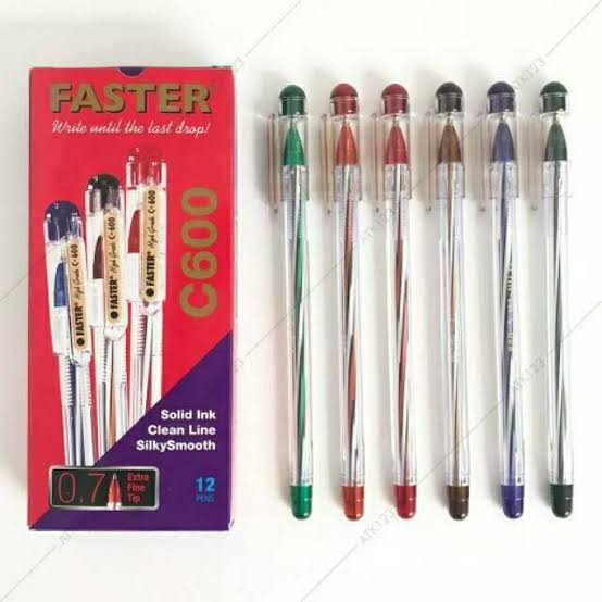 

Pen Faster C600 0.7mm Extra Fine Original Warna HITAM (12 PCS) / Ballpoint Pulpen Faster C600 HITAM 1 Lusin