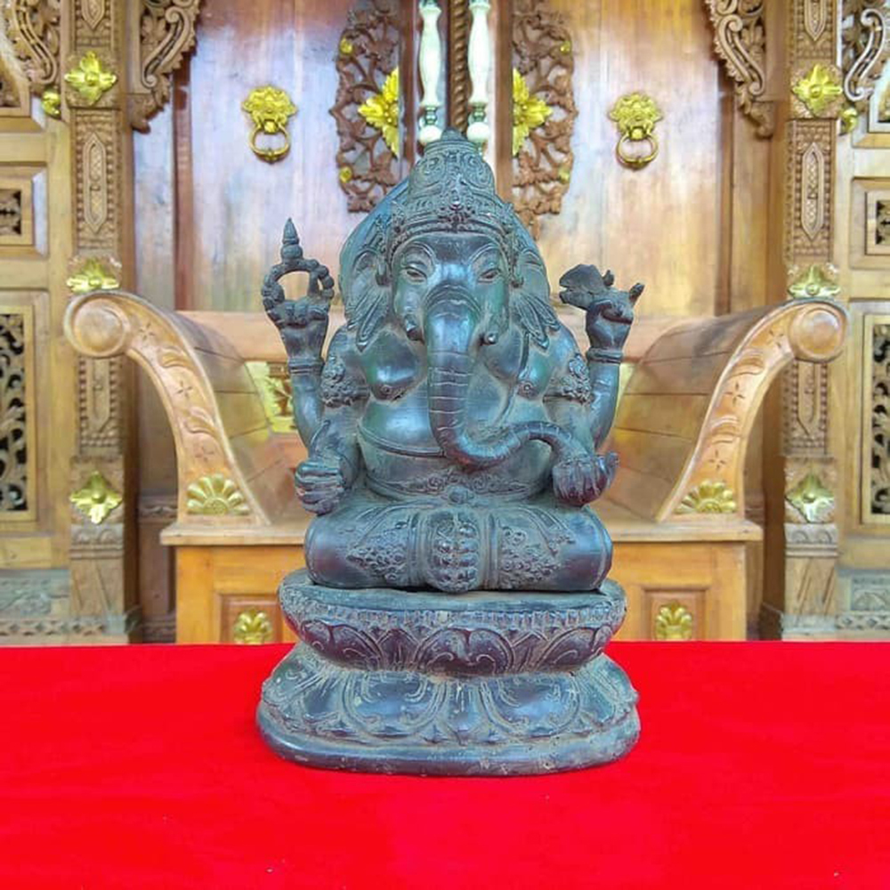 Patung Perunggu Ganesa Ganesha Hitam Besar