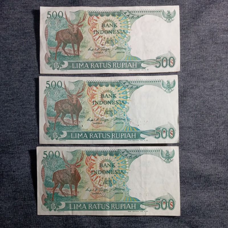 UANG KUNO 500 MENJANGAN KERTAS TEBAL ORIGINAL