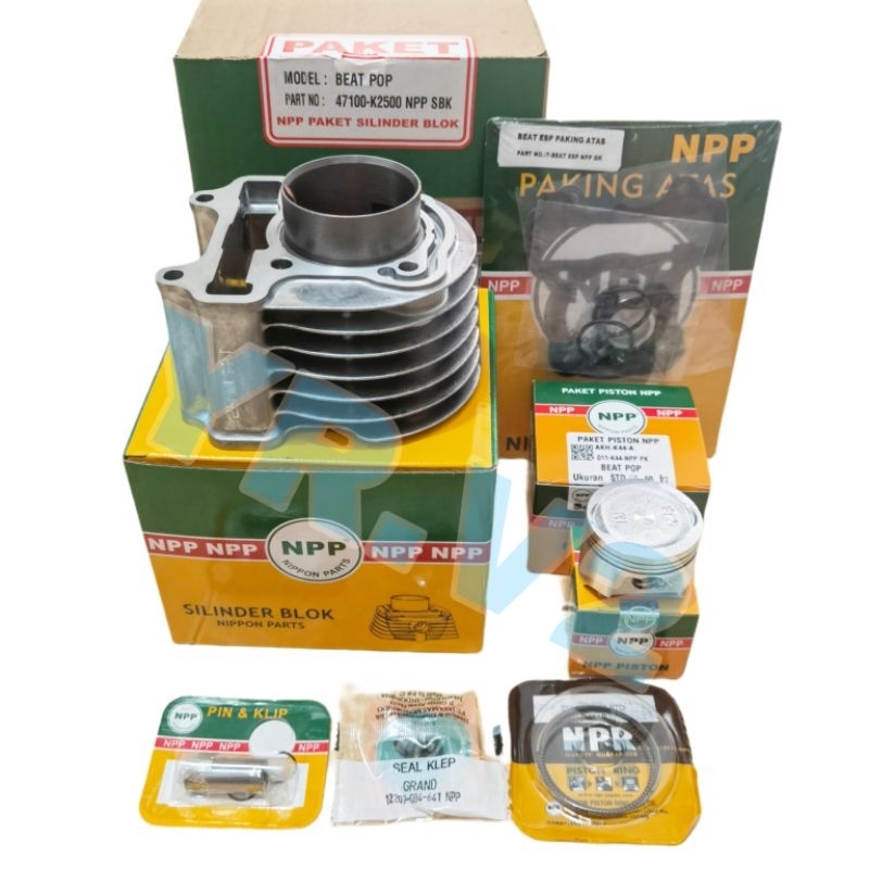Blok seher boring silinder Beat pop fi / beat fi plus piston kit topset seal klep beat esp beat stre