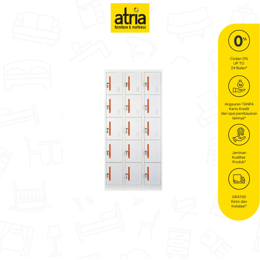 Atria Loker 15 Pintu Sterling Metal