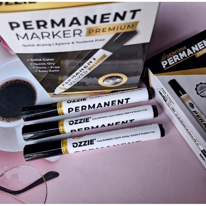 

PERMANENT Marker Ozzie Montana/Spidol Besar/Spidol Permanent [12Pcs] Stationery Black