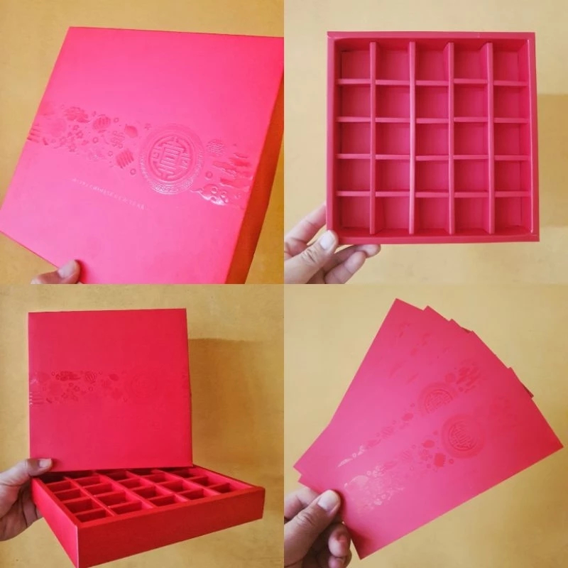

( 5 pcs ) dus edisi imlek kemasan kuker brownies mini box sekat 25 classic chinese new year ukuran 3.5x3.5x3.5 cm