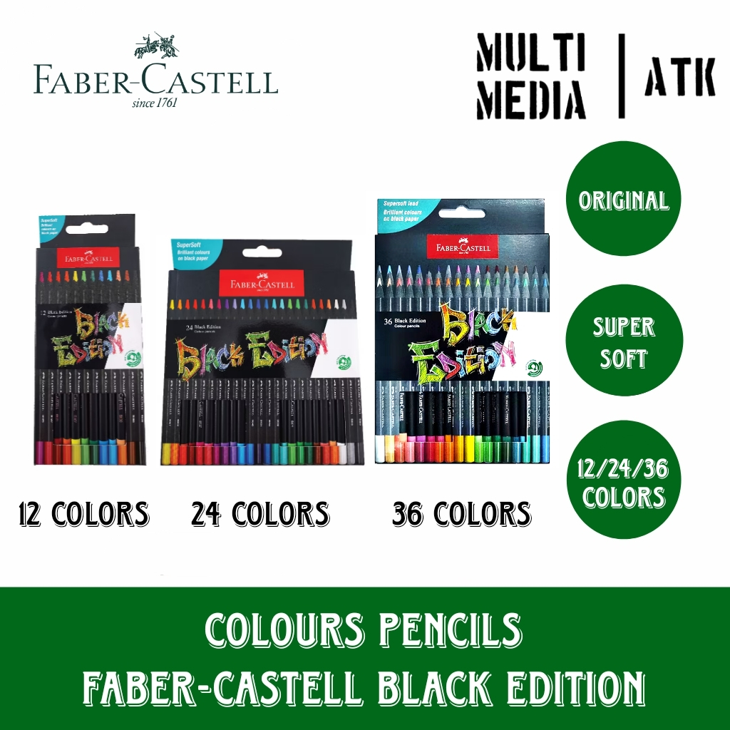 

FABER-CASTELL BLACK EDITION COLOUR PENCILS SERIES / PENSIL WARNA FABER CASTELL 12 / 24 /36 COLORS