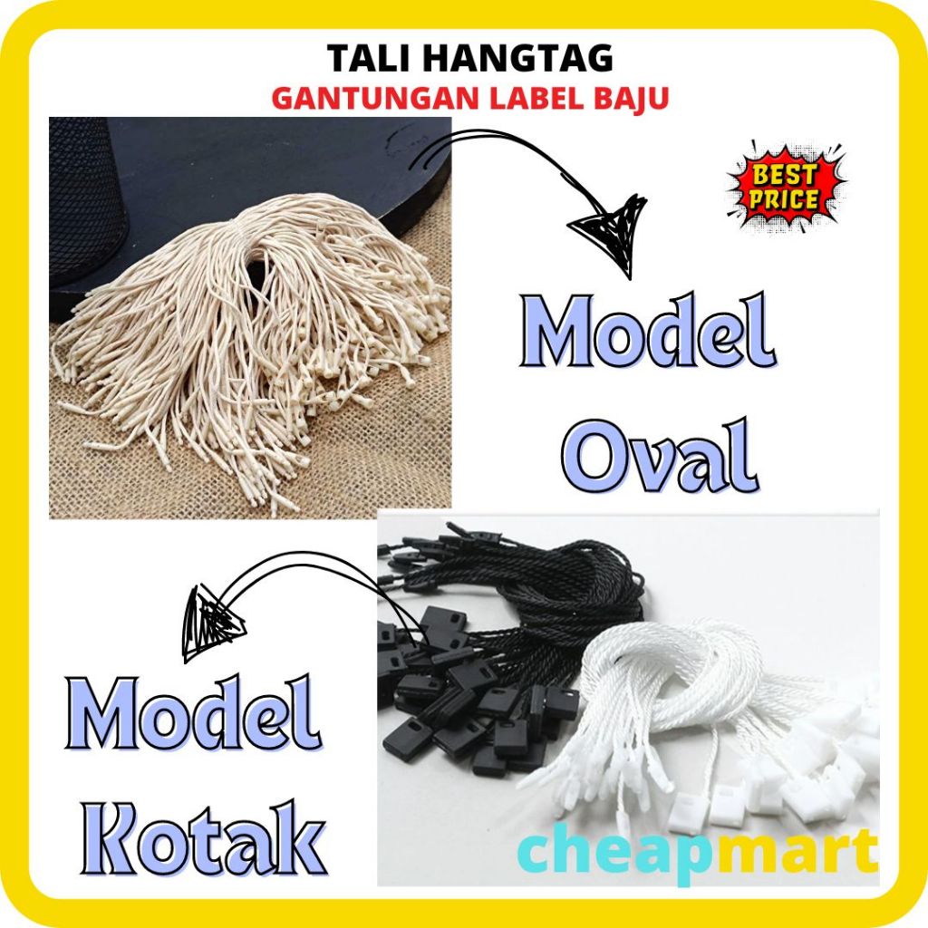 

[1.000 PCS] TALI HANG TAG / LABEL HARGA/ GANTINGAN LABEL BAJU/ MEREK GROSIR