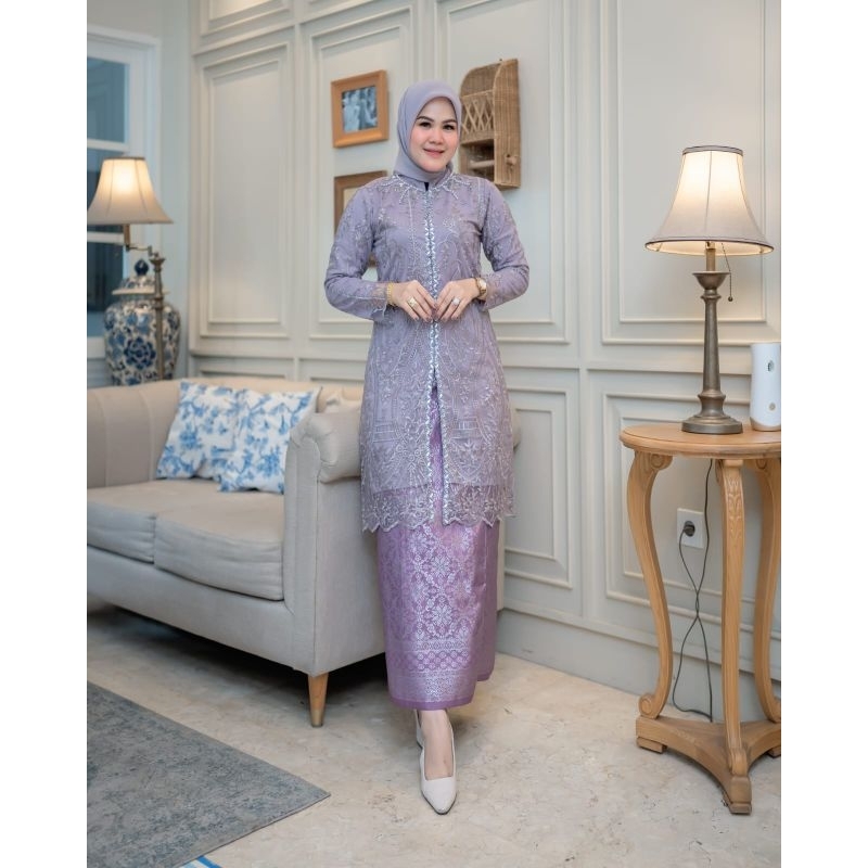 TERLARIS Set kebaya tille payet premium/ Set kebaya wisuda/ Set kebaya pernikahan/ Set kebaya