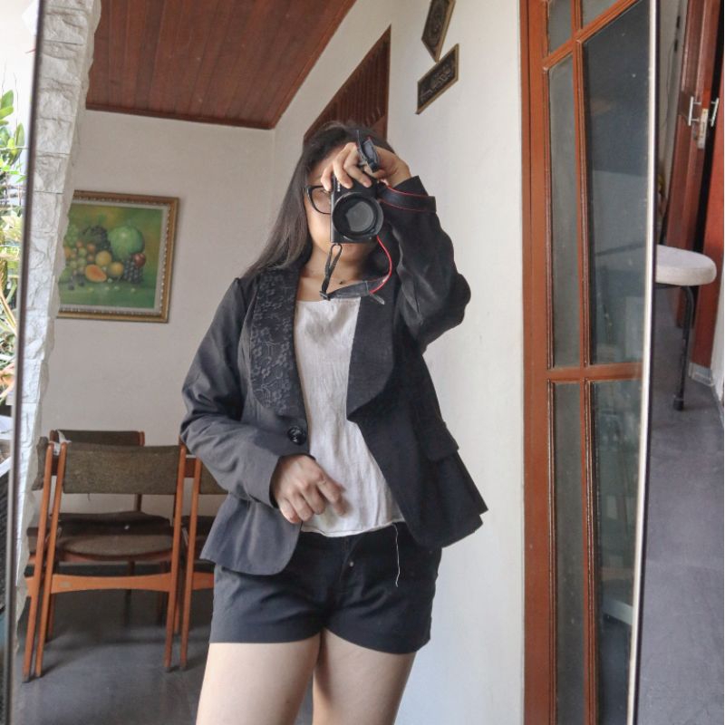 blazer formal wanita/blazer hitam/blazer