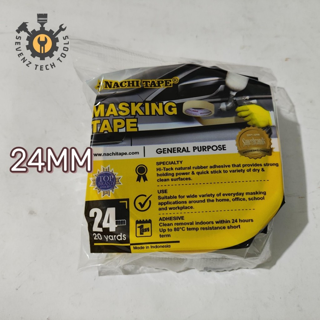 

NACHI TAPE MASKING TAPE LAKBAN KERTAS NACHI 24MMX20YARD 1 INCH / SELOTIP KERTAS