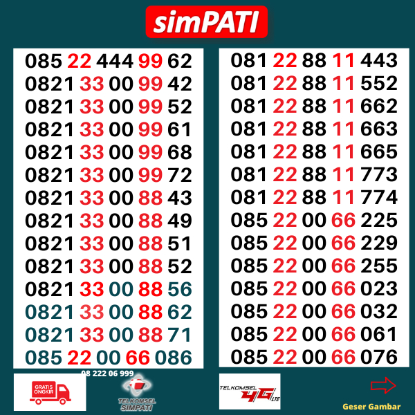 Nomor Cantik Simpati - Nomor Cantik Telkomsel - Nomor Simpati Cantik - Nomer Cantik Simpati 4G