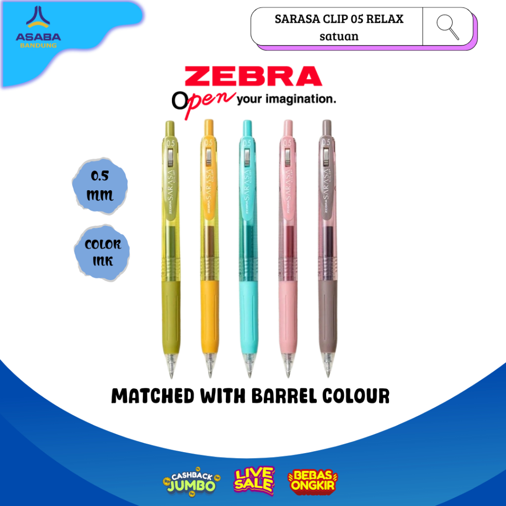 

Asaba Bandung - ZEBRA SARASA CLIP 05 RELAX satuan - Limited Edition