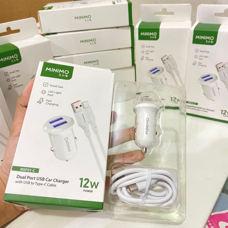 MINIMO MSF01-C Dual Port USB Car Charger With USB To Type-C Cable