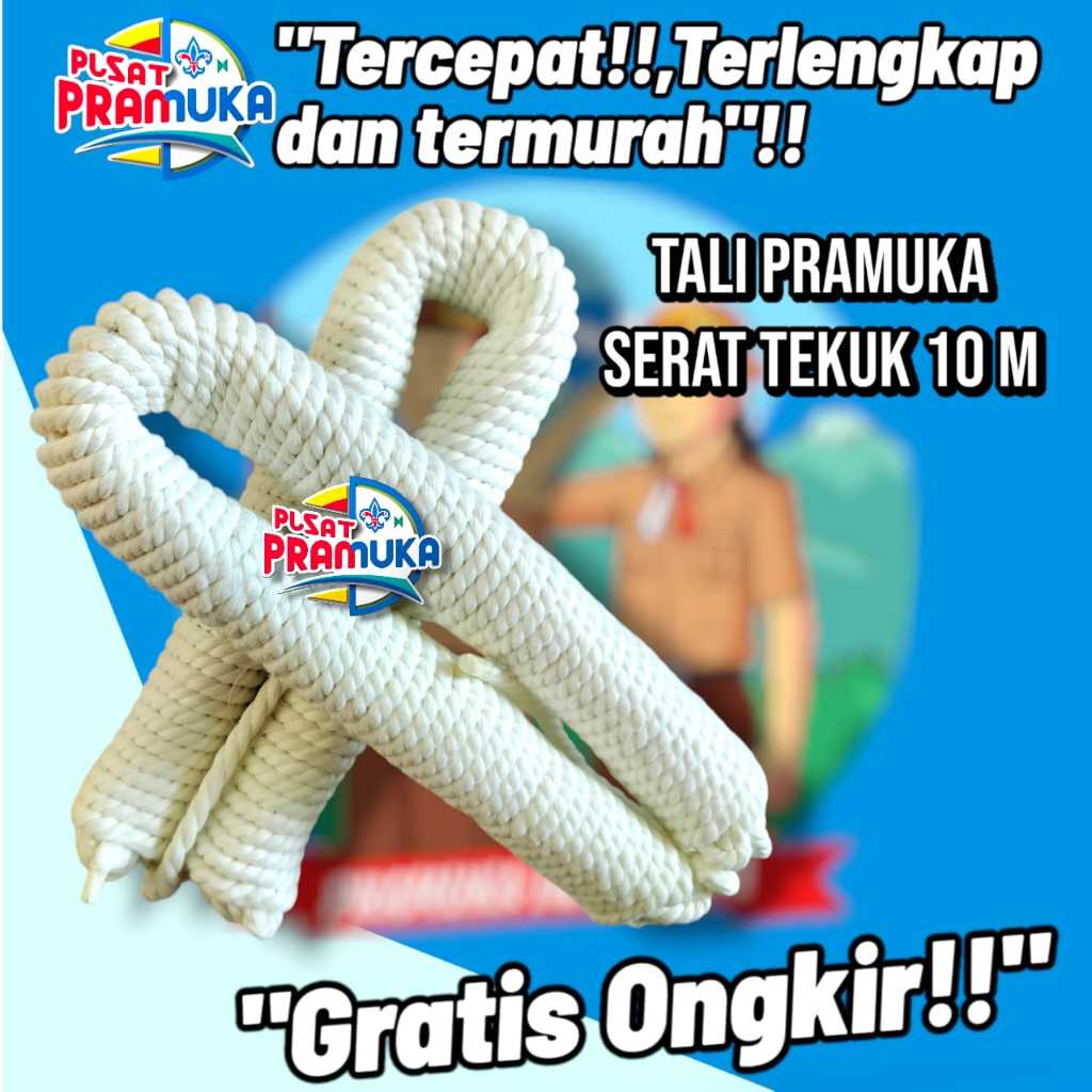 

Tali tambang pramuka serat tekuk panjang 10 meter