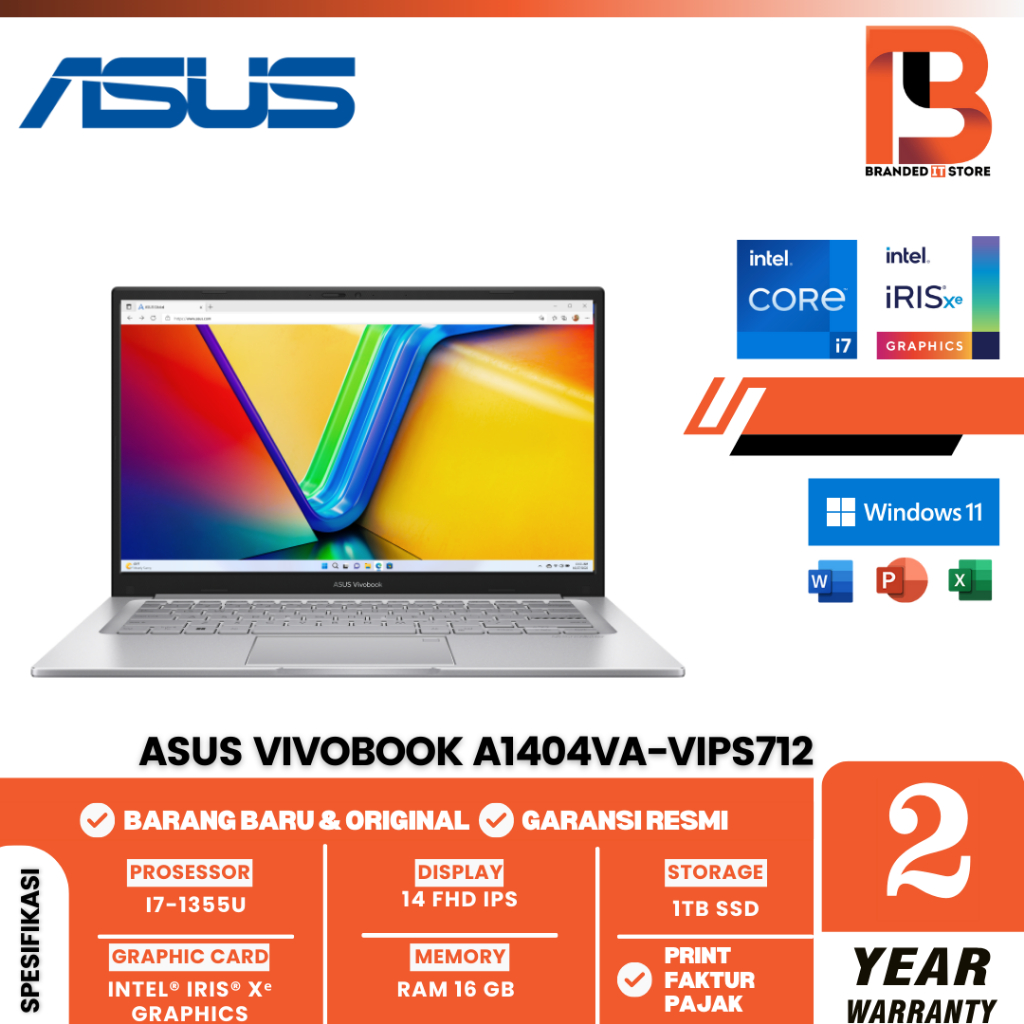 Asus Vivobook 14 A1404VA-VIPS711 VIPS712/Core i7-1355U/16GB/1TB