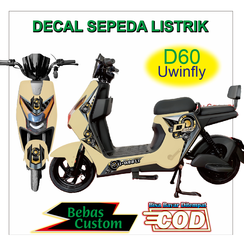 UWINFLY D60 D65 STRIPING Sepeda Listrik DECAL STIKER Merek setiker Ofero Genio Pacific Viar Exotic S
