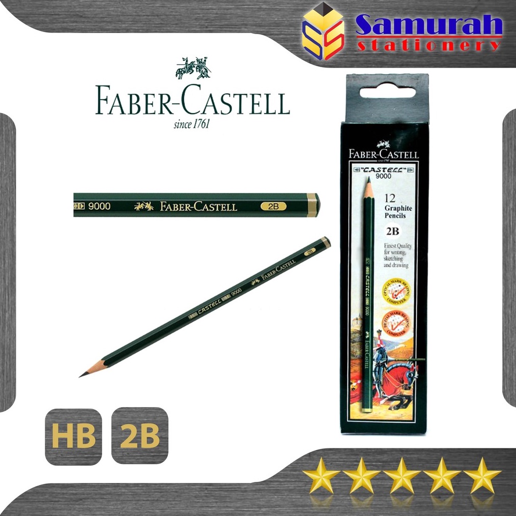 

KODE O3S Pensil Kayu Ujian FaberCastell 2B HB Asli Graphite Pencils Faber Castell Original 9